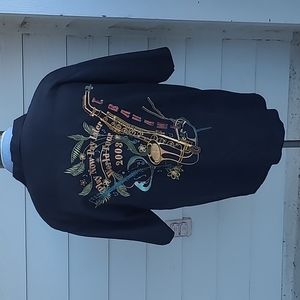 TOMMY BAHAMA Play Now Pay Later Tour Embroidered Black Sz‎ L Mens Casual Shirt